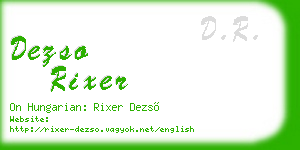 dezso rixer business card
